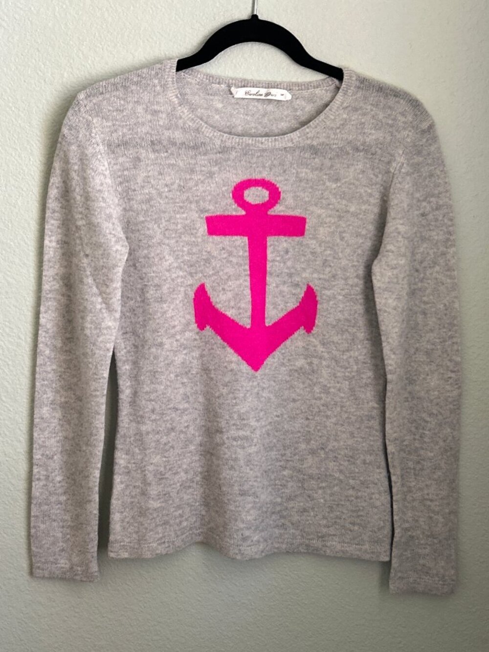 Caroline Grace ~  Nautical Anchor Cashmere Sweater ~ S